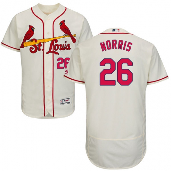 Men's Majestic St. Louis Cardinals 26 Bud Norris Cream Alternate Flex Base Authentic Collection MLB Jersey