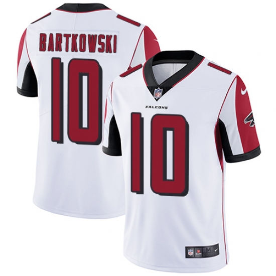 Men's Nike Atlanta Falcons 10 Steve Bartkowski White Vapor Untouchable Limited Player NFL Jersey