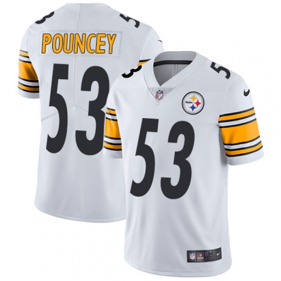 Men's Nike Pittsburgh Steelers 53 Maurkice Pouncey White Vapor Untouchable Limited Player NFL Jersey