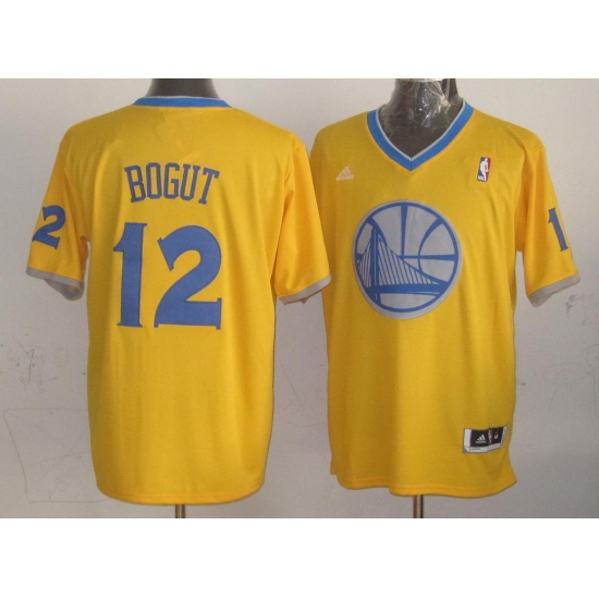 Warriors 12 Andrew Bogut Gold 2013 Christmas Day Swingman Stitched NBA Jersey