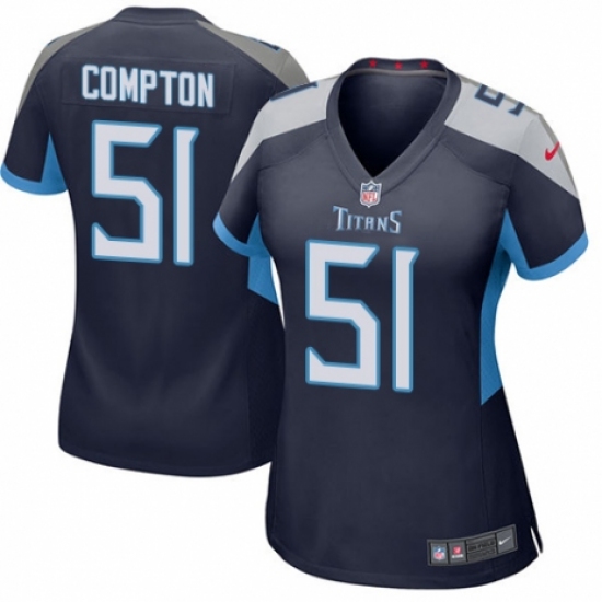 Women's Nike Tennessee Titans 51 Will Compton Game Navy Blue Team Color NFL Jersey