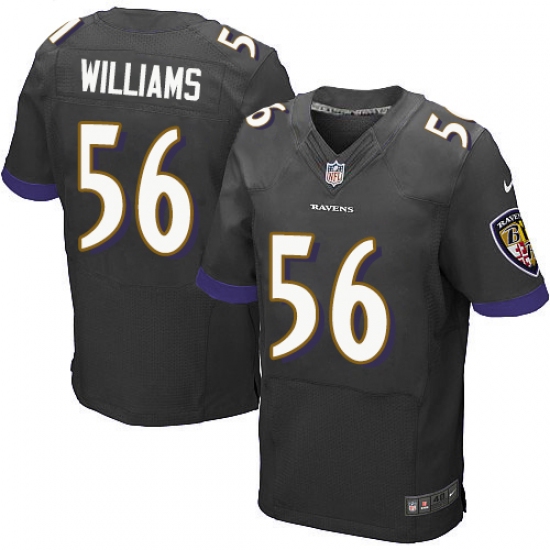 Men's Nike Baltimore Ravens 56 Tim Williams Elite Black Alternate NFL Jersey