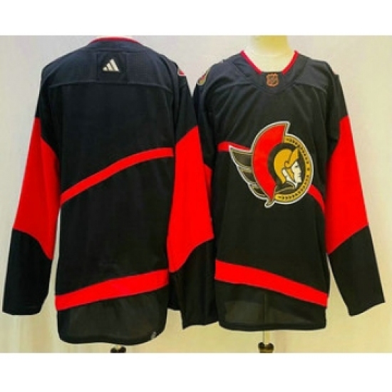 Men's Ottawa Senators Blank Black 2022 Reverse Retro Authentic Jersey