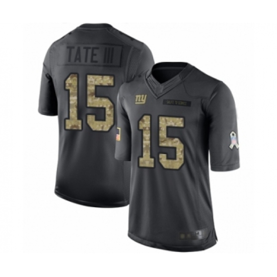 Men's New York Giants 15 Golden Tate III Limited Black 2016 Salute to Service Football Jersey