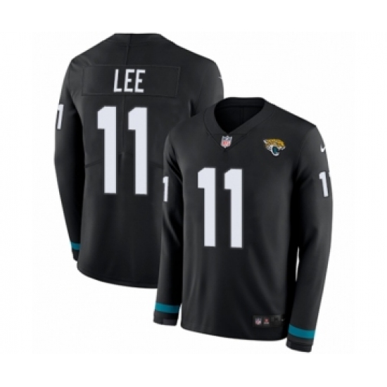 Men's Nike Jacksonville Jaguars 11 Marqise Lee Limited Black Therma Long Sleeve NFL Jersey