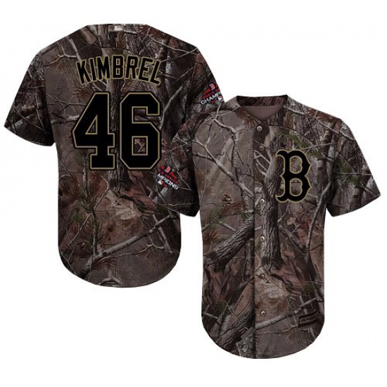 Youth Majestic Boston Red Sox 46 Craig Kimbrel Authentic Camo Realtree Collection Flex Base 2018 World Series Champions MLB Jersey