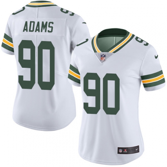 Women's Nike Green Bay Packers 90 Montravius Adams White Vapor Untouchable Limited Player NFL Jersey