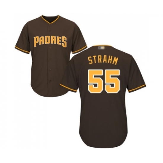 Men's San Diego Padres 55 Matt Strahm Replica Brown Alternate Cool Base Baseball Jersey