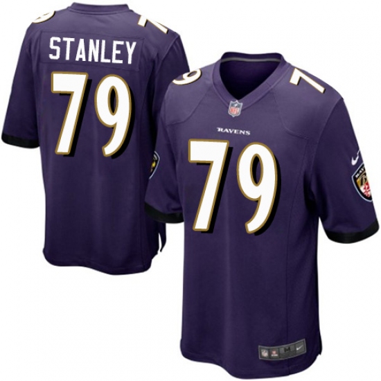 Men's Nike Baltimore Ravens 79 Ronnie Stanley Game Purple Team Color NFL Jersey