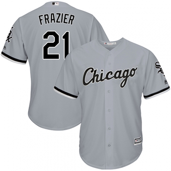 Men's Majestic Chicago White Sox 53 Welington Castillo Replica Grey Road Cool Base MLB Jersey