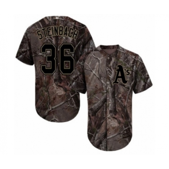 Youth Oakland Athletics 36 Terry Steinbach Authentic Camo Realtree Collection Flex Base Baseball Jersey