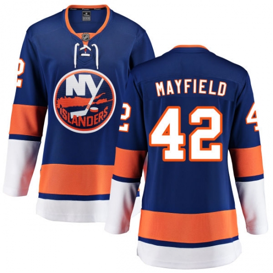 Women's New York Islanders 42 Scott Mayfield Fanatics Branded Royal Blue Home Breakaway NHL Jersey