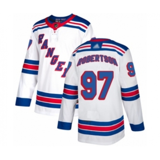 Men's New York Rangers 97 Matthew Robertson Authentic White Away Hockey Jersey