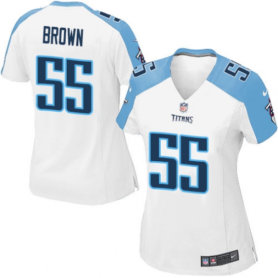 Women's Nike Tennessee Titans 55 Jayon Brown Game White NFL Jersey