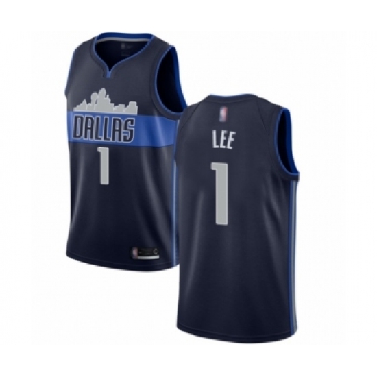 Women's Dallas Mavericks 1 Courtney Lee Authentic Navy Blue Basketball Jersey Statement Edition