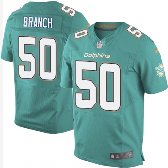 Men's Nike Miami Dolphins 50 Andre Branch Elite Aqua Green Team Color NFL Jersey