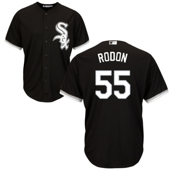 Youth Majestic Chicago White Sox 55 Carlos Rodon Replica Black Alternate Home Cool Base MLB Jersey