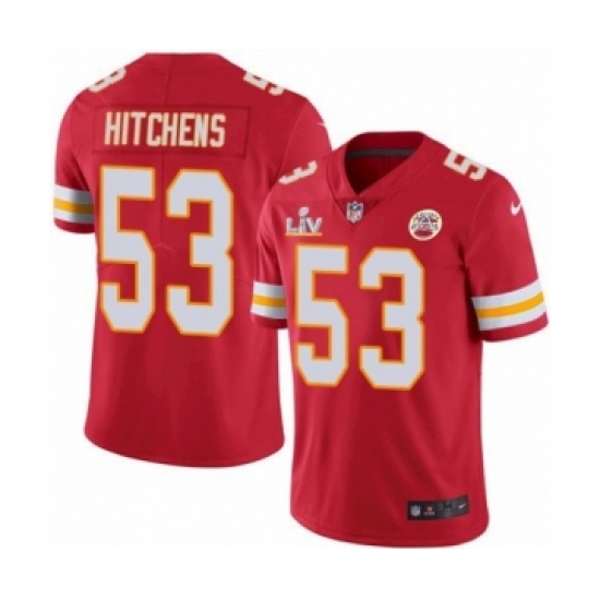 Women's Kansas City Chiefs 53 Anthony Hitchens Red 2021 Super Bowl LV Jersey