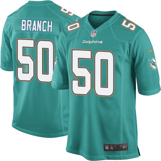 Men's Nike Miami Dolphins 50 Andre Branch Game Aqua Green Team Color NFL Jersey
