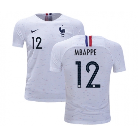 France 12 Mbappe Away Kid Soccer Country Jersey