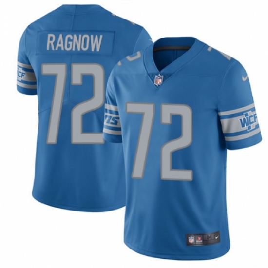 Men's Nike Detroit Lions 72 Frank Ragnow Blue Team Color Vapor Untouchable Limited Player NFL Jersey