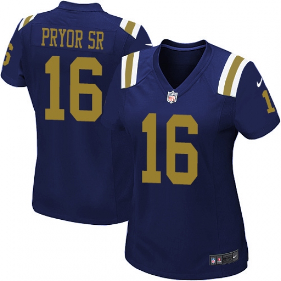 Women Nike New York Jets 16 Terrelle Pryor Sr. Game Navy Blue Alternate NFL Jersey