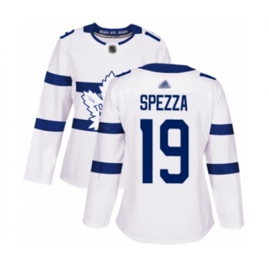 Women's Toronto Maple Leafs 19 Jason Spezza Authentic White 2018 Stadium Series Hockey Jersey