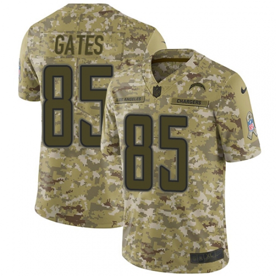 Men's Nike Los Angeles Chargers 85 Antonio Gates Limited Camo 2018 Salute to Service NFL Jersey
