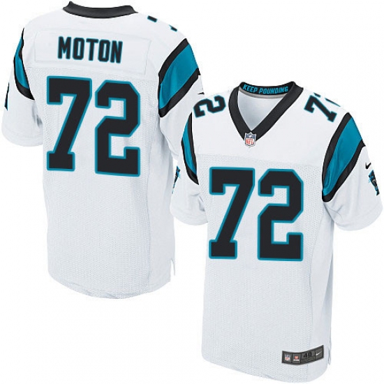 Men's Nike Carolina Panthers 72 Taylor Moton Elite White NFL Jersey