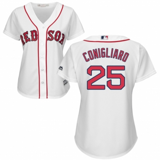 Women's Majestic Boston Red Sox 25 Tony Conigliaro Authentic White Home MLB Jersey