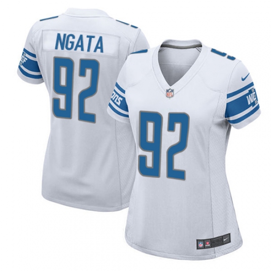 Women's Nike Detroit Lions 92 Haloti Ngata Game White NFL Jersey