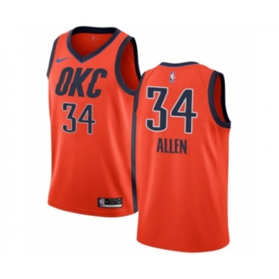 Men's Nike Oklahoma City Thunder 34 Ray Allen Orange Swingman Jersey - Earned Edition