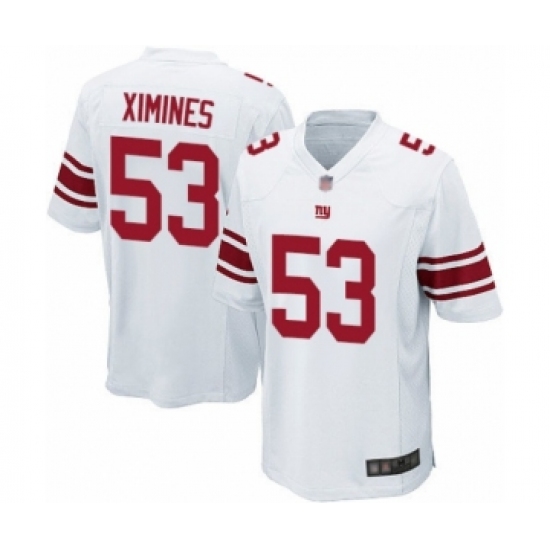 Men's New York Giants 53 Oshane Ximines Game White Football Jersey