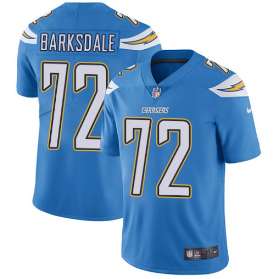 Youth Nike Los Angeles Chargers 72 Joe Barksdale Elite Electric Blue Alternate NFL Jersey