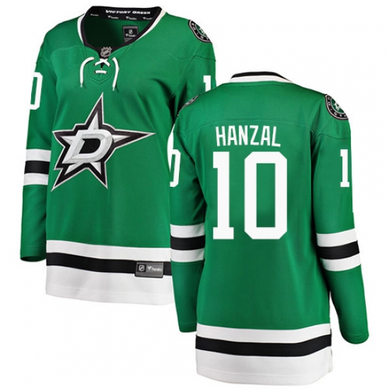 Women's Dallas Stars 10 Martin Hanzal Authentic Green Home Fanatics Branded Breakaway NHL Jersey