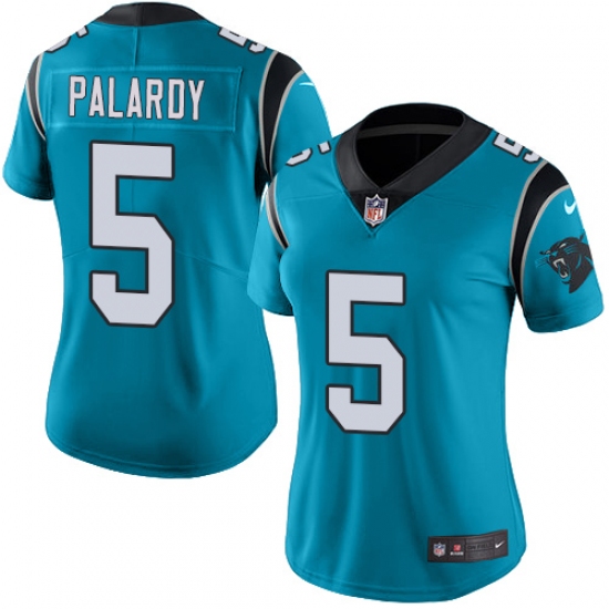 Women's Nike Carolina Panthers 5 Michael Palardy Limited Blue Rush Vapor Untouchable NFL Jersey