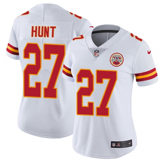 Women's Nike Kansas City Chiefs 27 Kareem Hunt Elite White NFL Jersey