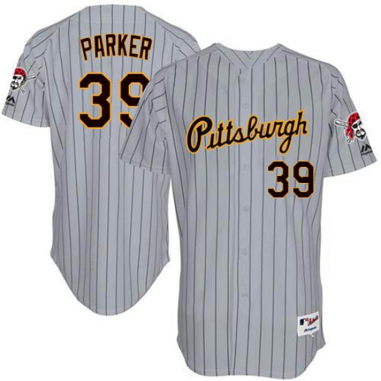 Men's Majestic Pittsburgh Pirates 39 Dave Parker Authentic Grey 1997 Turn Back The Clock MLB Jersey