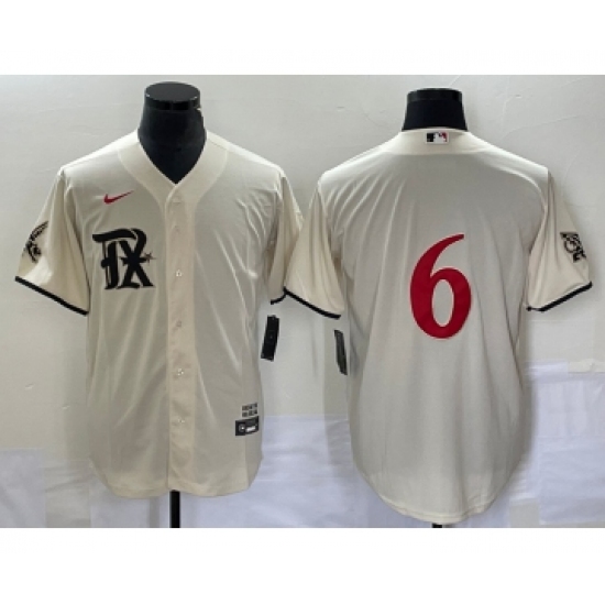 Men's Texas Rangers 6 Josh Jung Cream 2023 City Connect Flex Base Stitched Jersey