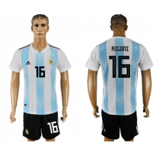 Argentina 16 Rigoni Home Soccer Country Jersey