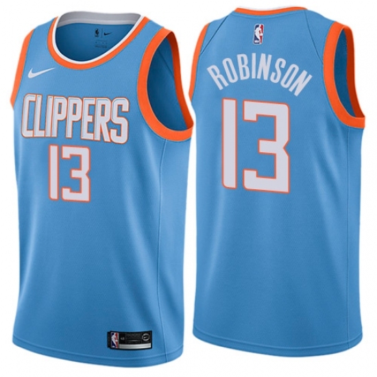 Men's Nike Los Angeles Clippers 13 Jerome Robinson Swingman Blue NBA Jersey - City Edition