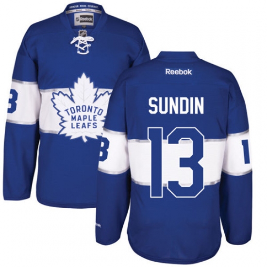 Men's Reebok Toronto Maple Leafs 13 Mats Sundin Premier Royal Blue 2017 Centennial Classic NHL Jersey