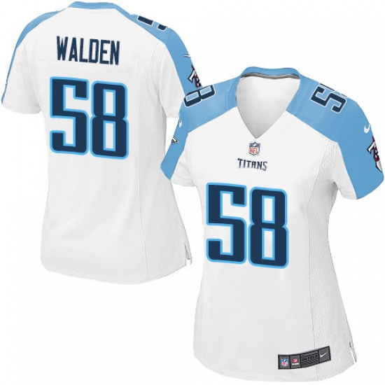 Women's Nike Tennessee Titans 58 Erik Walden Game White NFL Jersey