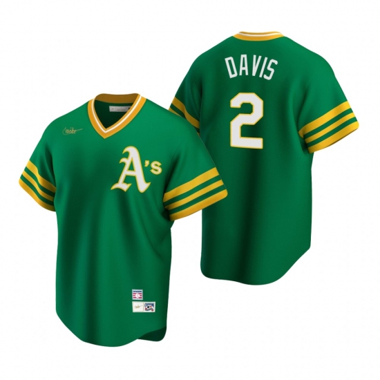 Men's Nike Oakland Athletics 2 Khris Davis Kelly Green Cooperstown Collection Road Stitched Baseball Jersey