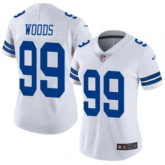 Women's Nike Dallas Cowboys 99 Antwaun Woods White Vapor Untouchable Limited Player NFL Jersey
