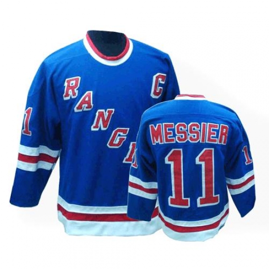 Men's CCM New York Rangers 11 Mark Messier Premier Royal Blue Throwback NHL Jersey