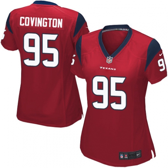 Women's Nike Houston Texans 95 Christian Covington Game Red Alternate NFL Jersey