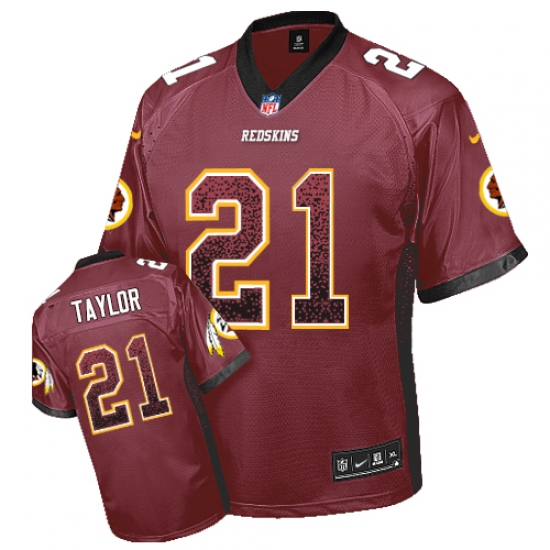 Men's Nike Washington Redskins 21 Sean Taylor Elite Burgundy Red Drift Fashion NFL Jersey