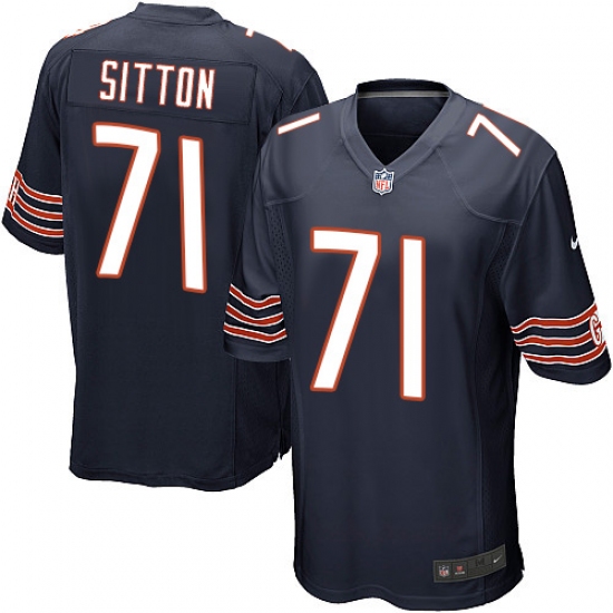 Men's Nike Chicago Bears 71 Josh Sitton Game Navy Blue Team Color NFL Jersey