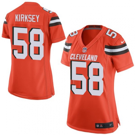 Women's Nike Cleveland Browns 58 Christian Kirksey Game Orange Alternate NFL Jersey